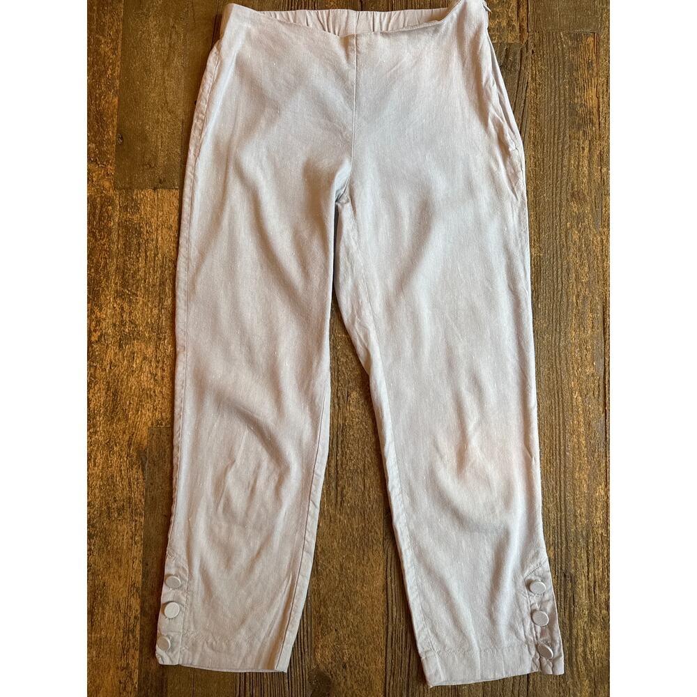 J. Jill Linen Stretch Button Hem Pants Size XS - Picture 2 of 10